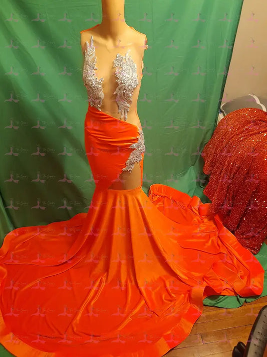 Seductive Goddess Mermaid Prom Dress(Orange) 2 Dress